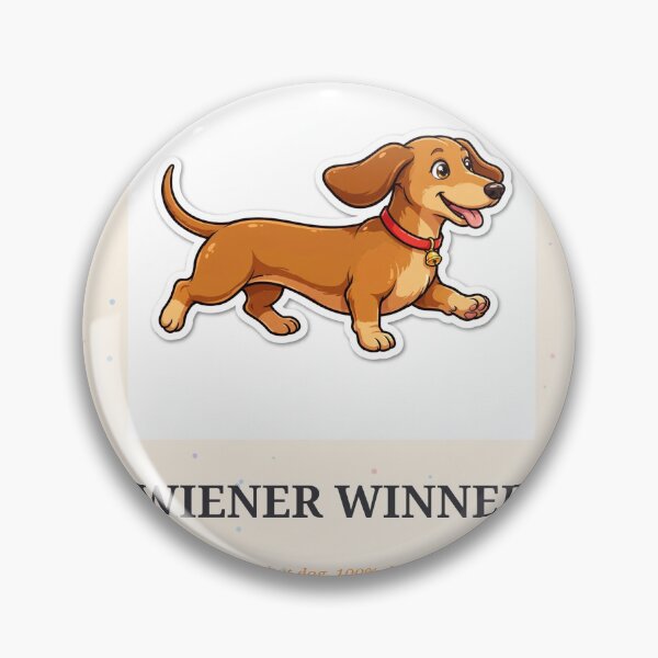Item preview, Wiener Winner Funny Dachshund Sticker Color designed and sold by MojoHill.