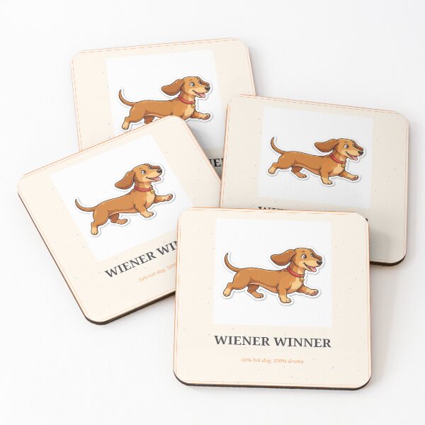 Item preview, Wiener Winner Funny Dachshund Sticker Color designed and sold by MojoHill.