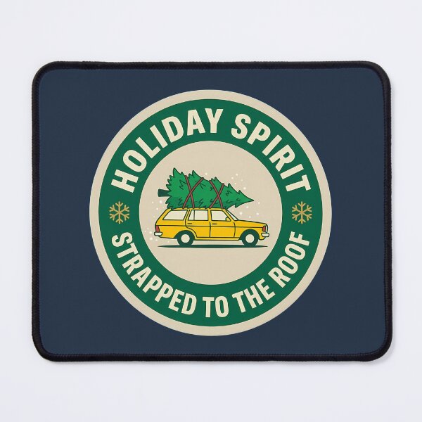 Item preview, Holiday Spirit Strapped To Roof Car Badge designed and sold by DripCultureLab.