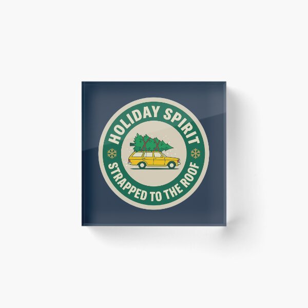 Item preview, Holiday Spirit Strapped To Roof Car Badge designed and sold by DripCultureLab.