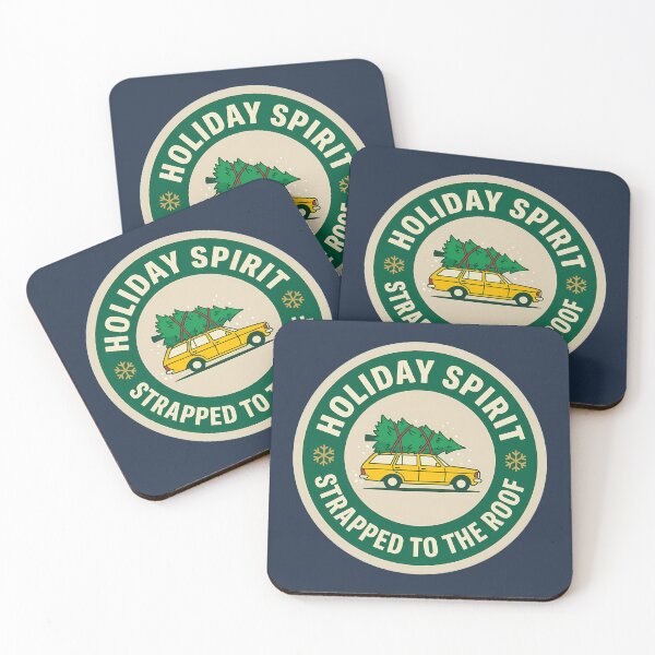 Item preview, Holiday Spirit Strapped To Roof Car Badge designed and sold by DripCultureLab.