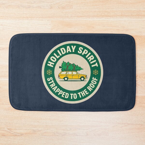 Item preview, Holiday Spirit Strapped To Roof Car Badge designed and sold by DripCultureLab.