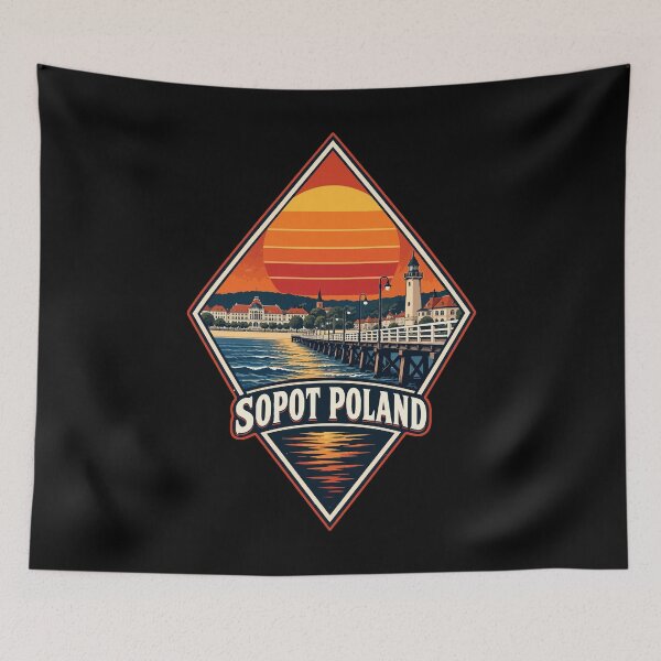 Item preview, Sopot Trojmiasto Poland Retro Travel designed and sold by TomFrontierArt.