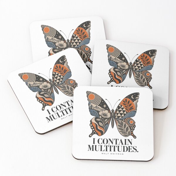 Item preview, I Contain Multitudes Walt Whitman Butterfly Art designed and sold by MadeWithMS.