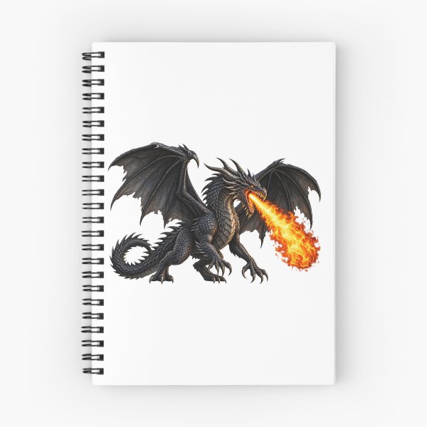 Item preview, This is a design of a black dragon breathing fire. designed and sold by RBBeachDesigns.