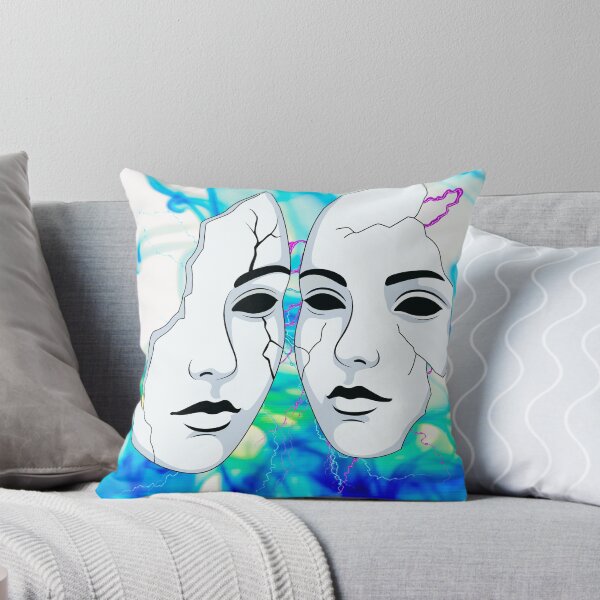 Item preview, Broken Masks – Glitch Aesthetic Cracked Face Art designed and sold by GoldenSparkleShop.