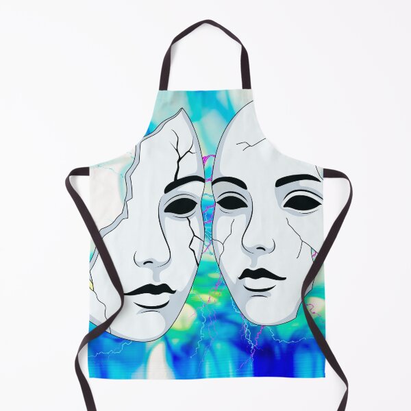 Item preview, Broken Masks – Glitch Aesthetic Cracked Face Art designed and sold by GoldenSparkleShop.