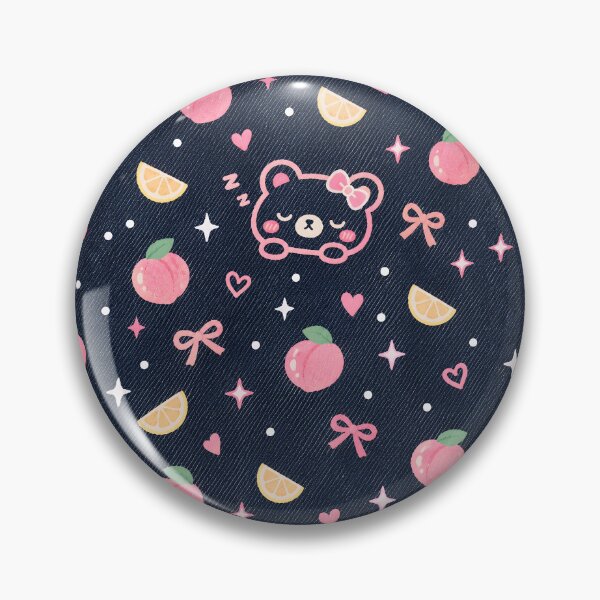 Item preview, Kawaii Sleepy Bear Pattern with Peaches and Lemons designed and sold by JapaneseWagaraStudio.