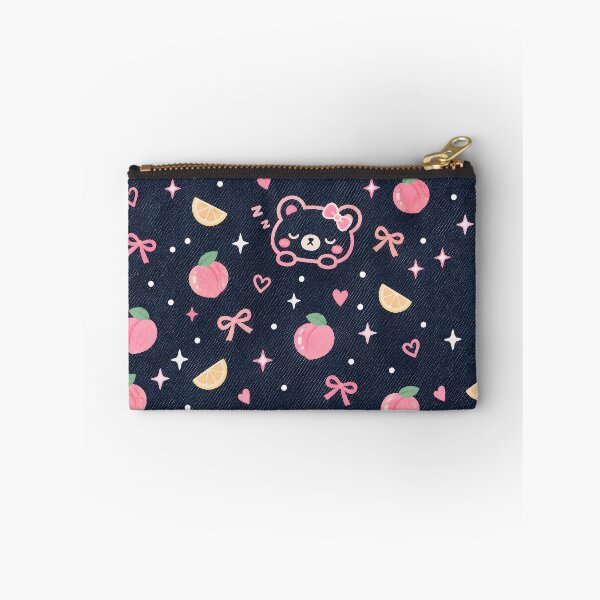 Item preview, Kawaii Sleepy Bear Pattern with Peaches and Lemons designed and sold by JapaneseWagaraStudio.