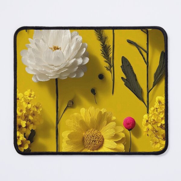 Item preview, Yellow Wildflower Pattern Paper Flower Art – Bright Floral Print Design designed and sold by EatPrayLive.