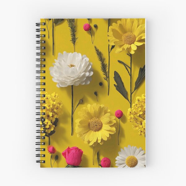 Item preview, Yellow Wildflower Pattern Paper Flower Art – Bright Floral Print Design designed and sold by EatPrayLive.