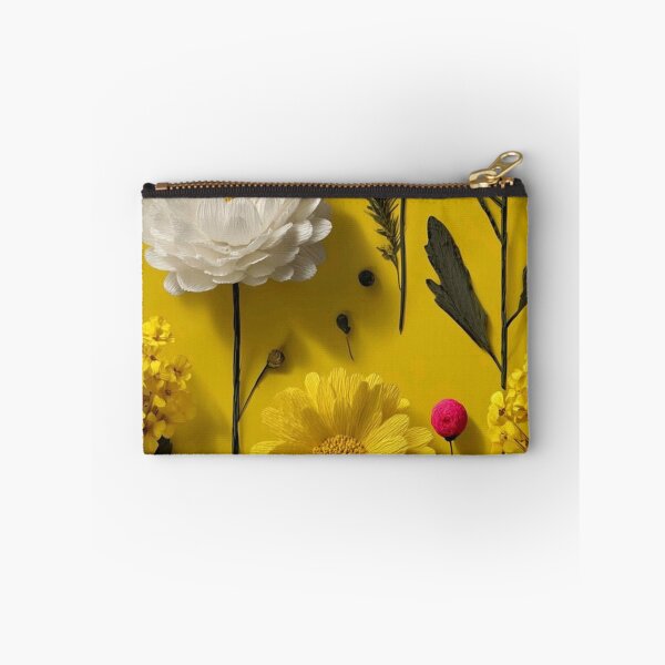 Item preview, Yellow Wildflower Pattern Paper Flower Art – Bright Floral Print Design designed and sold by EatPrayLive.