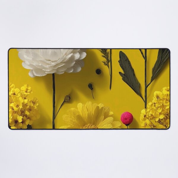 Item preview, Yellow Wildflower Pattern Paper Flower Art – Bright Floral Print Design designed and sold by EatPrayLive.
