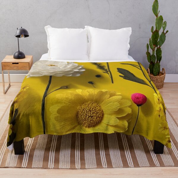 Item preview, Yellow Wildflower Pattern Paper Flower Art – Bright Floral Print Design designed and sold by EatPrayLive.