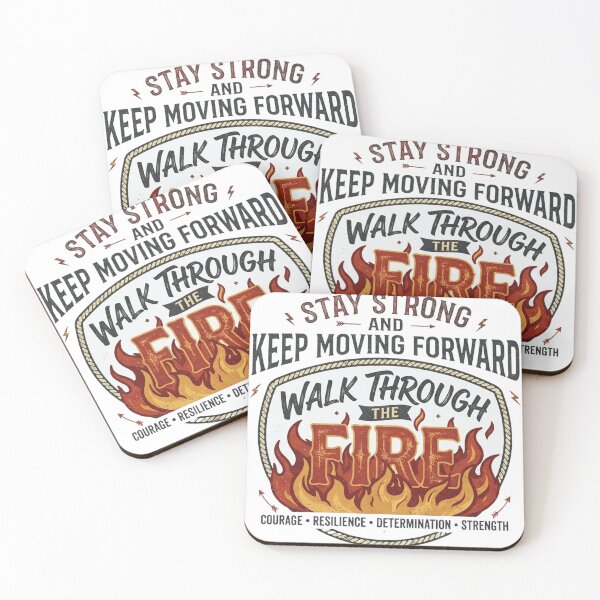 Item preview, Walk Through The Fire Motivational Vintage T-Shirt Design designed and sold by CreativeNest Prints.