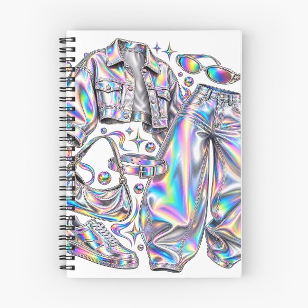 Item preview, Barrel Denim Edit - Chrome Rainbow Current Fashion Collage designed and sold by The198X.