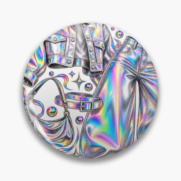 Item preview, Barrel Denim Edit - Chrome Rainbow Current Fashion Collage designed and sold by The198X.
