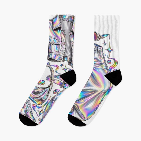 Item preview, Barrel Denim Edit - Chrome Rainbow Current Fashion Collage designed and sold by The198X.