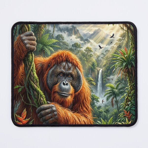 Item preview, Gentle Orangutan Gazing Out from a Dense Rainforest designed and sold by Lucid Dream Pixel.