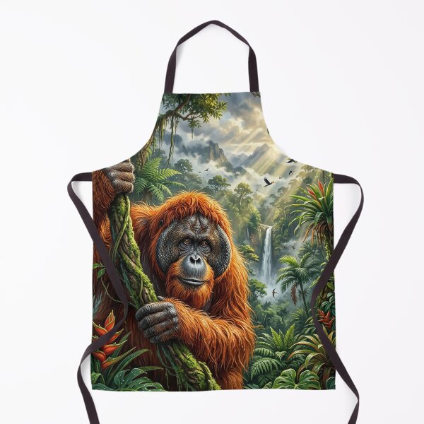 Item preview, Gentle Orangutan Gazing Out from a Dense Rainforest designed and sold by Lucid Dream Pixel.