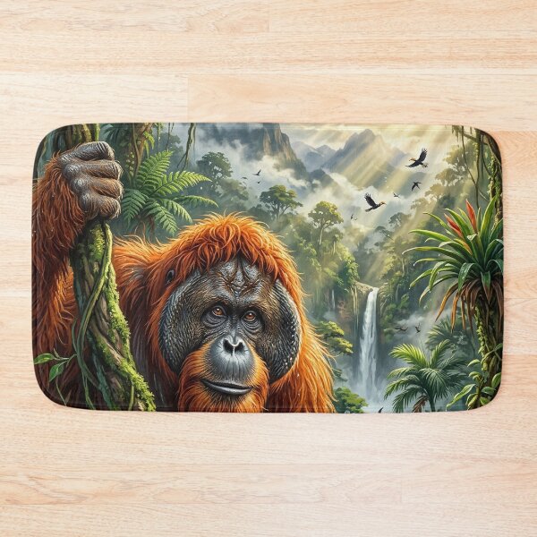 Item preview, Gentle Orangutan Gazing Out from a Dense Rainforest designed and sold by Lucid Dream Pixel.