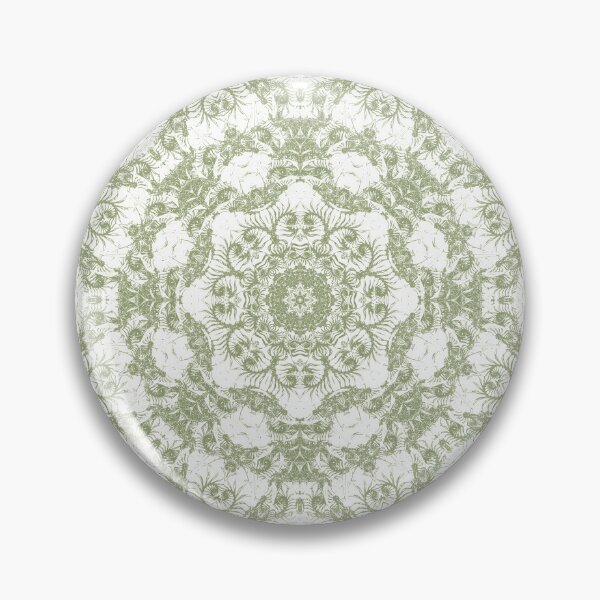 Item preview, Sage Green Intricate Linocut Mandala designed and sold by Kelly Dietrich Mandala & Fractal Art.