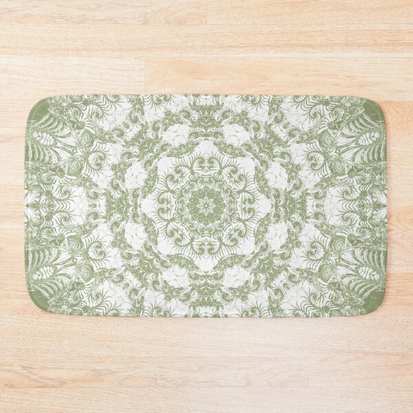 Item preview, Sage Green Intricate Linocut Mandala designed and sold by Kelly Dietrich Mandala & Fractal Art.