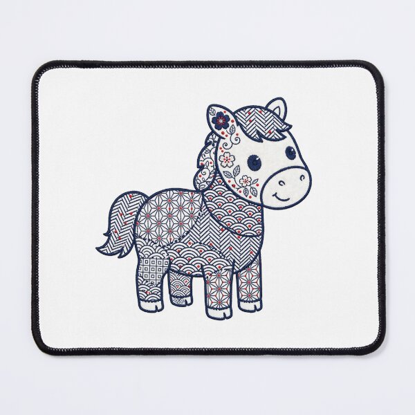 Item preview, horse in sashiko style  designed and sold by Maewshooter.