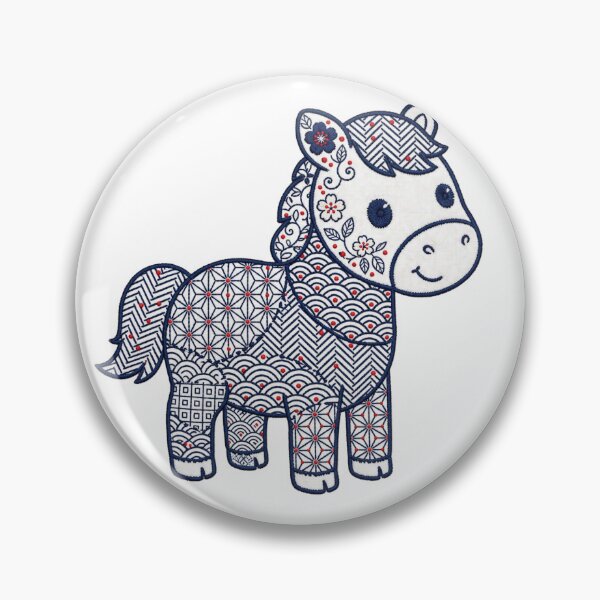 Item preview, horse in sashiko style  designed and sold by Maewshooter.