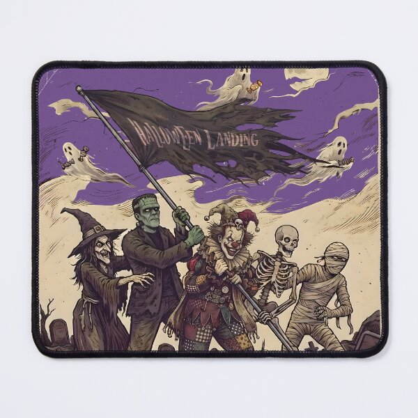 Item preview, Halloween Landing Classic Monsters Graveyard Vintage Art designed and sold by BrainConstip.