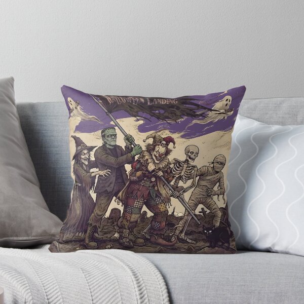 Item preview, Halloween Landing Classic Monsters Graveyard Vintage Art designed and sold by BrainConstip.