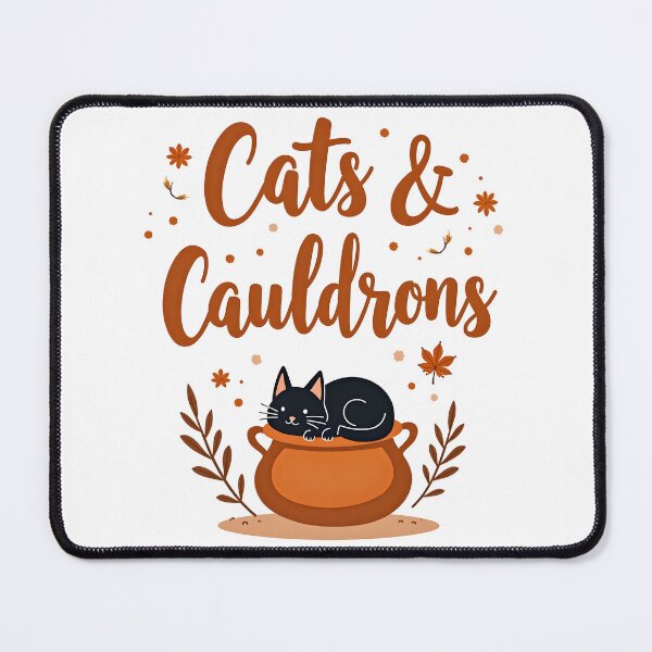 Item preview, cat and cauldrons cute cartoon halloween  designed and sold by Panya-Design.