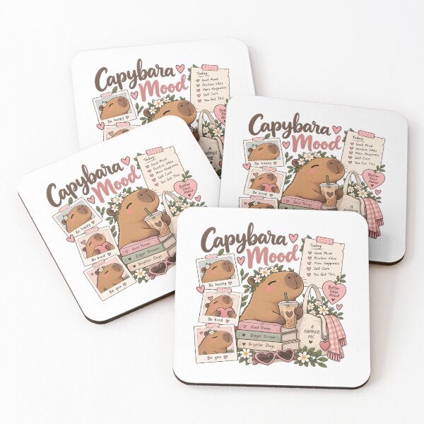 Item preview, Cute Capybara Mood Illustration designed and sold by Wild Ink Studio by Barbara.