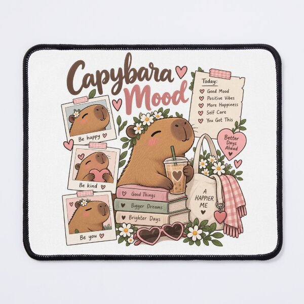 Item preview, Cute Capybara Mood Illustration designed and sold by Wild Ink Studio by Barbara.