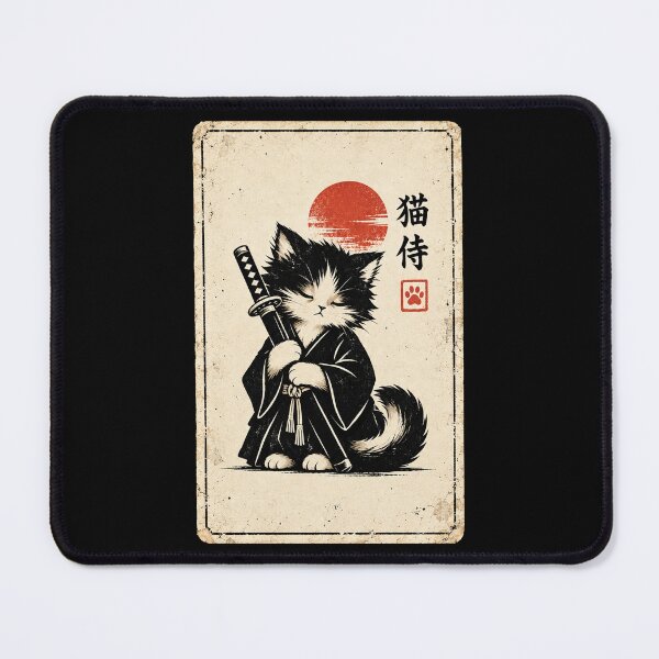 Item preview, Samurai Cat Vintage Ukiyo-E Warrior Art Graphic Cat Art designed and sold by Kladhadredo.