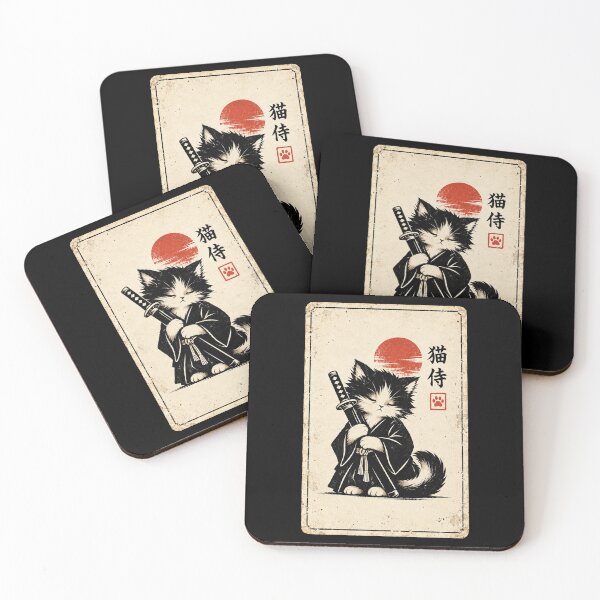 Item preview, Samurai Cat Vintage Ukiyo-E Warrior Art Graphic Cat Art designed and sold by Kladhadredo.
