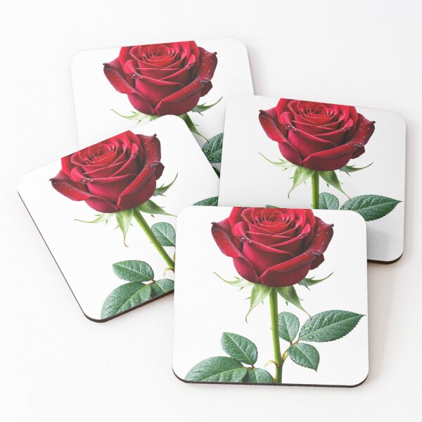 Item preview, Beautiful Red Rose with Green Leaves designed and sold by Utopian-Magic.
