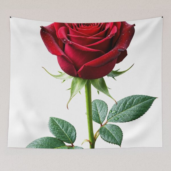 Item preview, Beautiful Red Rose with Green Leaves designed and sold by Utopian-Magic.