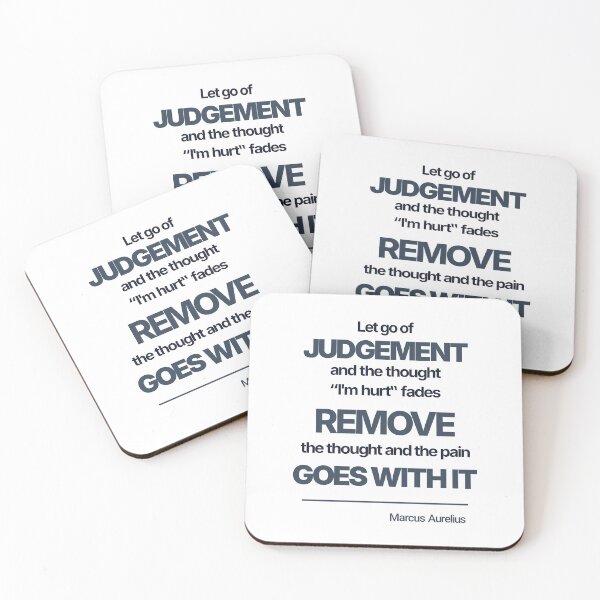 Item preview, Let Go of Judgement - Marcus Aurelius - Minimalist Style Stoic Quote - Dark Version designed and sold by Stoic Core.