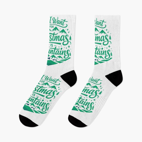 Item preview, All I Want for Christmas is Mountains Holiday Hiking T‑Shirt Green designed and sold by GabeMountainArt.
