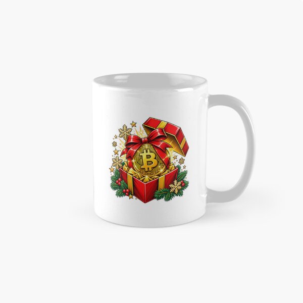 Item preview, Bitcoin Christmas Gift – Golden BTC Coin in Red Present Box designed and sold by LittleDyzell.