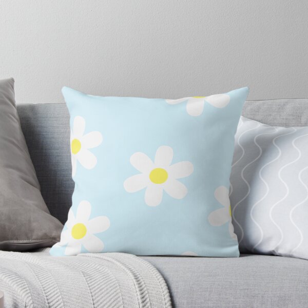 Item preview, white flowers on a blue background as a texture designed and sold by Nicole Bleck.