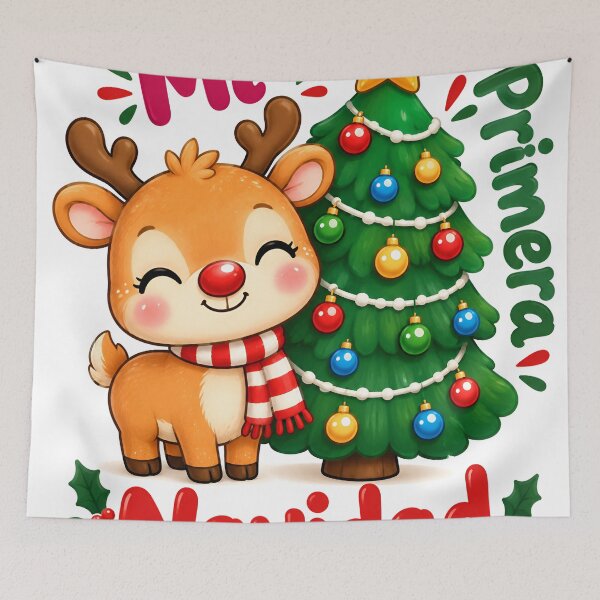 Item preview, Mi Primera Navidad Kawaii Reindeer designed and sold by Pure Craft.