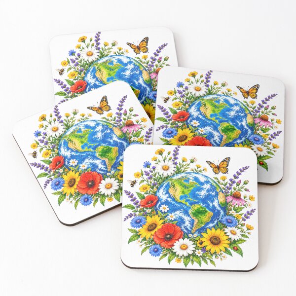 Item preview, Earth Day Floral Globe – Save the Planet Nature & Wildflower Design designed and sold by DreamPixelPrint.