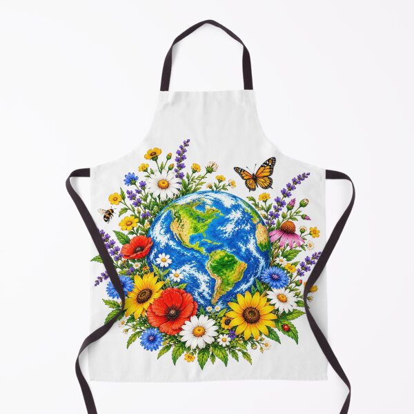 Item preview, Earth Day Floral Globe – Save the Planet Nature & Wildflower Design designed and sold by DreamPixelPrint.