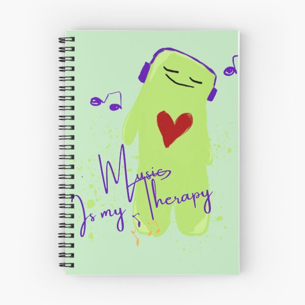 Item preview, Music Is My Therapy | Cute Green Headphones Monster designed and sold by SoftLifeClub.