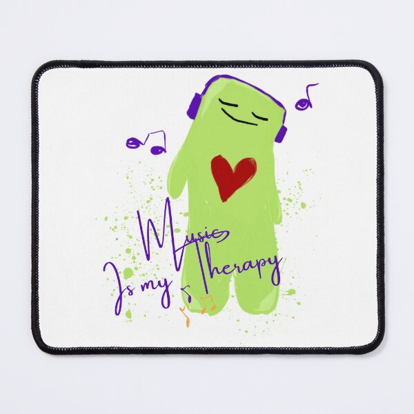 Item preview, Music Is My Therapy | Cute Green Headphones Monster designed and sold by SoftLifeClub.