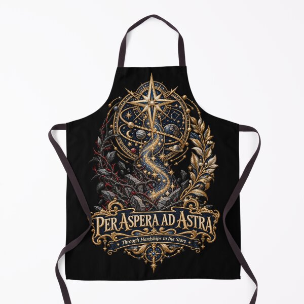Item preview, Per Aspera Ad Astra Embroidery – Through Hardships to the Stars Celestial Latin Motto Art designed and sold by Emoji Emblems.