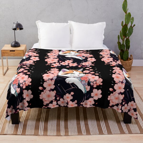 Item preview, Kimono de gato calico Sakura Arte japonés vintage Neko designed and sold by Catophile.