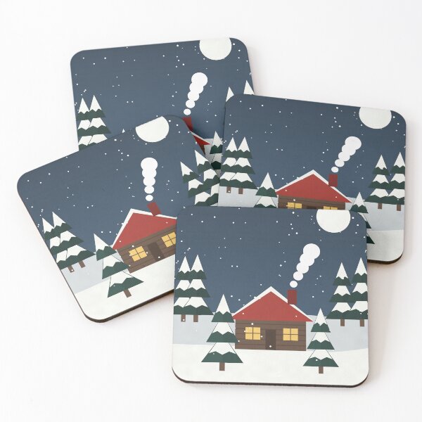 Item preview, Let It Snow Winter Cabin at Night designed and sold by ChromaLens.
